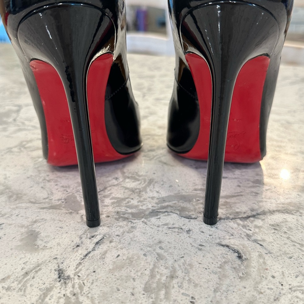 Christian Louboutin Black Patent Pointed Toe Pumps - Picture 3 of 7